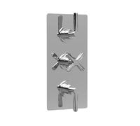 Cylin 3 Outlet Thermostatic Shower Valve with Diverter Chrome | Chrome, Concealed, Triple Handle, 3 Outlets, Diverter, Thermostatic, Brass, 0.5 Bar Minimum