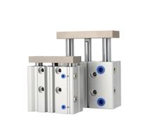 Cylinder 3-Rod Three Axis Pneumatic Air Cylinder Double Acting(Stroke80-S,Bore20)