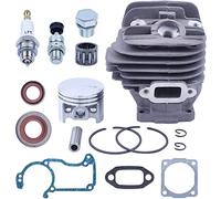 Cylinder and Piston for Stihl 026 MS260 Series Chainsaw, ADEFOL Nikasil 44.7mm Cylinder Kit + Piston + Gaskets + Oil Seals + Spark Plug + Decompression Valve Spare Parts Kit 16 in 1