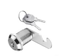 Cylinder Cam Lock for Cabinet, Drawer, Mailbox, Locker and Cupboard Doors, Metal Alloy Construction with 2 Keys, 16mm 20mm 25mm Sizes, Suitable for Wood, Metal(25mm)
