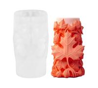 Cylinder Candle Silicone Mold - Embossed Leaf Design, Pillar Soap Mold | Handmade Candle Craft Tool, Resin Baking Pendant Molds for Maple Sunflower Flower Decorative Home DIY Projects