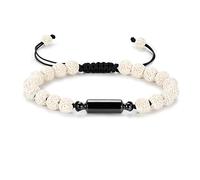 Cylinder Cremation Bracelets for Ashes Bead Urn Bracelet for Men Women Stainless Steel Braided Rope Bracelets Keepsake Memorial Cremation Jewellery, 1.57, No gemstone