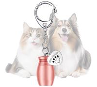 Cylinder Cremation Dog Ashes Keepsake,Dog Urn Keychain Keepsake Cylinder - Cylinder Sympathy Loss of Pet Keyring, Memorial Pendant Keychain for Puppy Love