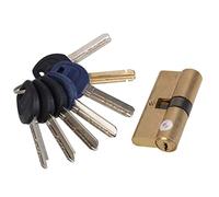 Cylinder Door Barrel Lock, Thumb Turn Euro Profile Cylinder Lock 5 Pin Brass Gold 65mm