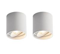 Cylinder Downlights Aluminum Creative Spot Light Adjustable Angle Ceiling Down Light Minimalist Ceiling Down Light Round Indoor Ceiling Spot Lamps For Museums Theater(White 12w+2 Packs,Neutral light)