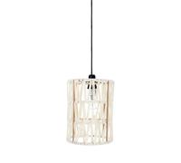 Cylinder Lamp Shade E27 Paper Rope Woven Khaki, 4cm Opening | Easy to Clean, Soft Lighting, Simple Elegant Modern Style, Iron Frame, Indoor Fixture Cover