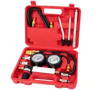 Cylinder Leak Down Tester Tool Kit with Dual Gauges, Petrol Engine Compression Test Kit with Extension Rod, Leakdown Detector Set for Pressure Check and Leakage Rate Testing of Cars,Motorcycles