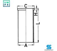 Cylinder liner Semi 89161190 KOLBENSCHMIDT for OPEL KADETT E Hatchback ASCONA C