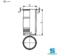 CYLINDER LINER 89464110 FOR MIDR04.02.26A/4/02.26B/4 4.1L 4cyl 6.2L 6cyl