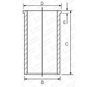 Cylinder liner honed without cylinder liner ring 14-029750-00 GOETZE ENGINE
