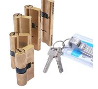 Cylinder Lock Pure Copper AB Lock Core 110mm Cylinder Key Anti-Theft Entrance Brass Door Single Row(5pcs 110(55x55))