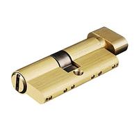 Cylinder Lock,Thumb Turn Door Barrel Lock,Thumb Turn Euro Cylinder Lock,Lock Cylinder Door Cylinder 120mm For 70mm Thickness Door Lock Cylinder Interior Bedroom Living Lock Handle 3 pcs Brass Key Door