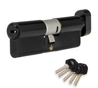 Cylinder LockColossus Matt Black 3 Star Kitemarked Thumb Turn Euro Cylinder Lock 45EX/45T (90mm), British Standard TS007 Anti-Snap Barrel Lock, Upvc Door Lock.(35/35T)