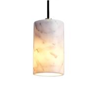 Cylinder Marble Lights Long Tube Linear Small Chandelier Modern Kitchen Island Hanging Ceiling Lamp for Bedroom Living Room Hallway(White)/White