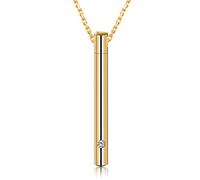 Cylinder Pendant Pet Necklace for Cat Dog Memorial Container Holder Memorial Pet Titanium Steel Cylindrical with Diamond Necklace Pet Titanium Cylindrical with Diamond Necklace