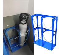 Cylinder rack,Oxygen cylinder rack,Freestanding 24" Dual Oxygen & Nitrogen Tank Rack, Heavy-Duty Cylinder Holder with Screw Kits for Propane, Argon, Dive, O2, CO2 Gas Bottles - Ideal for Cli
