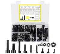 Cylinder Screws with Hex Socket Screws, Pack of 150 Hex Screws with Hex Nut, Hex Head Machine Screws Assortment Kit, Metric Thread Screws - M4/M5/M6/M8/M10