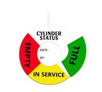 Cylinder Status Sign Tags,Perforated Labels with Ropes,3x3 Inches“Cylinder Status - Empty,in Service,Full”Gas Tank Capacity Label