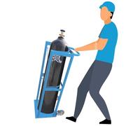 Cylinder Tank Holder 1m Rolling Single Welding Cart, Nitrous and Oxygen Stand with Casters