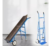 Cylinder Tank Holder Single Oxygen Cart Dolly for Laboratory, Portable Rolling Gas Fixed Shelf with Wheels(Blue)