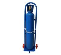 Cylinder Tank Holder Welding Gas Single Bottle Cart, 95/110cm Tall Oxygen Dolly with Safety Chains, Standing(Blue,Height110cm(43.3in))