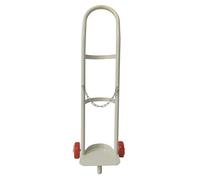 Cylinder Tank Holder Welding Gas Single Bottle Cart, 95/110cm Tall Oxygen Dolly with Safety Chains, Standing(White,Height110cm(43.3in))