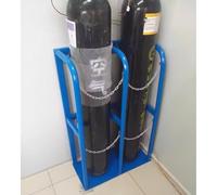 Cylinder Trolley Steel Gas Storage Rack Floor Standing Tanks，Oxygen cylinder rack,100cm Tall Oxygen Cylinder Rack & Propane Tank Holder, Floor Mountable Gas Cyl