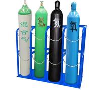 Cylinder Trolley Steel Gas Storage Rack Floor Standing Tanks，Oxygen cylinder rack,100cm Tall Oxygen Cylinder Rack & Propane Tank Holder - Floor Mountable Gas Cy