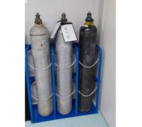 Cylinder Trolley Steel Gas Storage Rack Floor Standing Tanks，Oxygen cylinder rack,100cm Tall Oxygen Cylinder Rack for Hospital & Laboratory, Floor-Mount Propane
