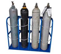 Cylinder Trolley Steel Gas Storage Rack Floor Standing Tanks，Oxygen Tank Cylinder Holder Rack Stand - Heavy-Duty Freestanding Gas Cylinder Organizer Shelf for O