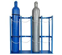 Cylinder Trolley Steel Gas Storage Rack Floor Standing Tanks，Tank Holder Oxygen Storage Rack，Floor Mount/Wall Mounted Gas Cylinder Holder Stand, Heavy-Duty Fixe