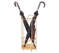 Cylinder Umbrella Stand with Drip Tray for Golf Clubs, Full-Length Folding Umbrellas & Decorative Dried Flowers, Elegant Design
