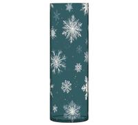 Cylinder Vase, Clear Plastic Flower Vase, Pattern Dark Teal Snowflakes Modern Decoration Vases, Easy to Clean, for Homes, Offices, Kitchens