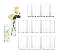 Cylinder Vase Tall Bud Vases: Hewory 24 Small Glass Vases for Wedding Table Decoration - Single Stem Vase Centrepieces for Tables Baby Shower Decorations Bridal Shower Party Birthday