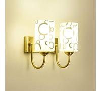 Cylinder Wall Light, Modern Brass E27 Wall Lamp with White Glass Shade Wall Sconces Indoor Lighting Fixture for Living Room, Bedroom,d+WarmWhite-DoubleHead