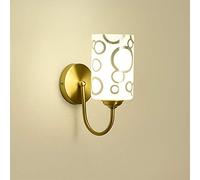 Cylinder Wall Light, Modern Brass E27 Wall Lamp with White Glass Shade Wall Sconces Indoor Lighting Fixture for Living Room, Bedroom,d+WarmWhite-DoubleHead