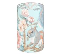 Cylindrical Acrylic travel piggy bank boho bright blue squirrel | Unopenable coin keeper, Only-In No-Out, cylinder acrylic savings jar for Adults Kids Teens S