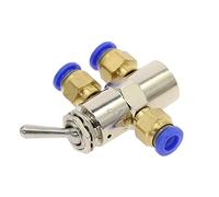 Cylindrical Air Pneumatic Mechanical Valve TAC2-4V Exhaust Valve 2 Position 5 Way Self-Locking Toggles Switch w Fiittings 1Pcs