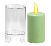 Cylindrical Candle Mould - PC Acrylic Pillar Mould with Flat Top, Non-Dismountable -piece Design, Cylinder Mould for Soy Wax and Beeswax, for DIY Candle Making, Home Decoration