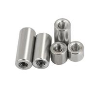 Cylindrical Coupling Nuts, 304 Stainless Steel Round Long Coupling Nuts Internal Thread Silver M6 M8 M10 Pack Of 2(M8XOD13X30(2pcs))