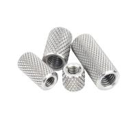 Cylindrical Coupling Nuts Extended Cylindrical Knurled Thumb Nut 304 Stainless Steel For Quick Adjustment M3 M4 M5 M6 M8 M10 M12 M16 Round Nut(1pcs M16X30X24)