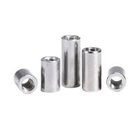 Cylindrical Coupling Nuts, Rod Coupling Nuts 304 Stainless M3-M6 Lengthen Round Internal Thread Sleeve Pack 5-50pcs(5pcs,M3x6x5)