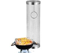 Cylindrical Grill Basket Round Stainless Steel Vegetable Grillnetzrohr for