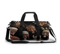 Cylindrical Gym Bag,African Ritual Ethnic Tribal Print Fitness Bag,sport Gym Bag,sports Fitness Handbag,sports Travel Duffel Bag, style, 17.7in/9in/9in, Modern