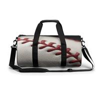 Cylindrical Gym Bag,Baseball Lace Close Up Print Fitness Bag,sport Gym Bag,sports Fitness Handbag,sports Travel Duffel Bag, style, 17.7in/9in/9in, Modern