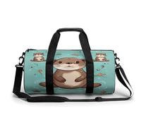 Cylindrical Gym Bag,Cartoon Cute Otter Sports Gym Bag,Workout Bags,travel Weekender Bag,Duffle Travel Bag for Men Women, style, 17.7in/9in/9in