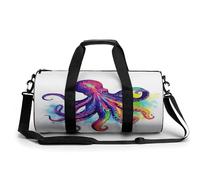 Cylindrical Gym Bag,Colorful Octopus Sports Gym Bag,Workout Bags,travel Weekender Bag,Duffle Travel Bag for Men Women, style, 17.7in/9in/9in