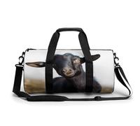 Cylindrical Gym Bag,Cute Black Goat Animal Sports Gym Bag,Workout Bags,travel Weekender Bag,Duffle Travel Bag for Men Women, style, 17.7in/9in/9in
