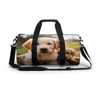 Cylindrical Gym Bag,Cute Golden Retriever Puppy Sports Gym Bag,Workout Bags,travel Weekender Bag,Duffle Travel Bag for Men Women, style, 17.7in/9in/9in