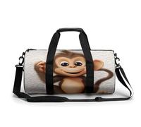 Cylindrical Gym Bag,Cute Monkey Sports Gym Bag,Workout Bags,travel Weekender Bag,Duffle Travel Bag for Men Women, style, 17.7in/9in/9in